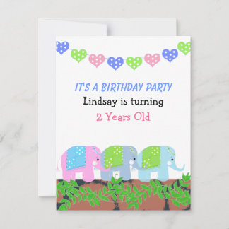 Indische Elefanten zum Geburtstag Einladung