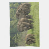 indische Elefantenfamilie Handtuch (Vertikal)