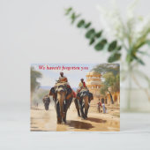 Indische Elefantenführer Ölmalerei Postkarte (Stehend Vorderseite)