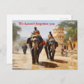 Indische Elefantenführer Ölmalerei Postkarte (Vorne/Hinten)