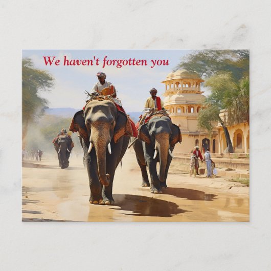 Indische Elefantenführer Ölmalerei Postkarte (Vorderseite)