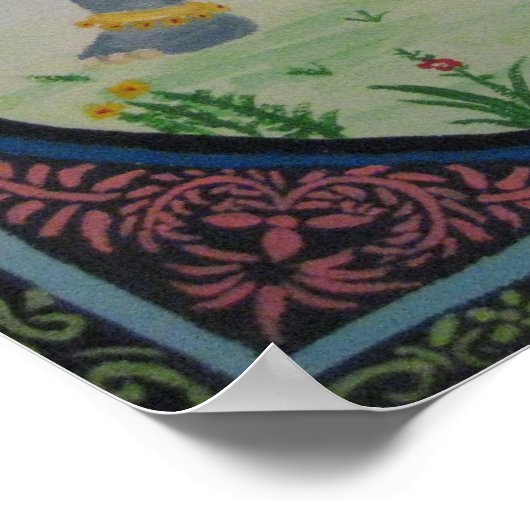 Indische Elefantenmalerei Poster (Ecke)