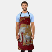 Indische Elefantenrot und Gold Schürze (Getragen)
