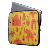 Indische Elemente, Vintag handgezeichnet. Laptopschutzhülle (Vorderseite Links)