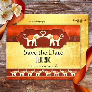 Indische ElfenbeinElefanten Save the Date Postcard Ankündigungspostkarte