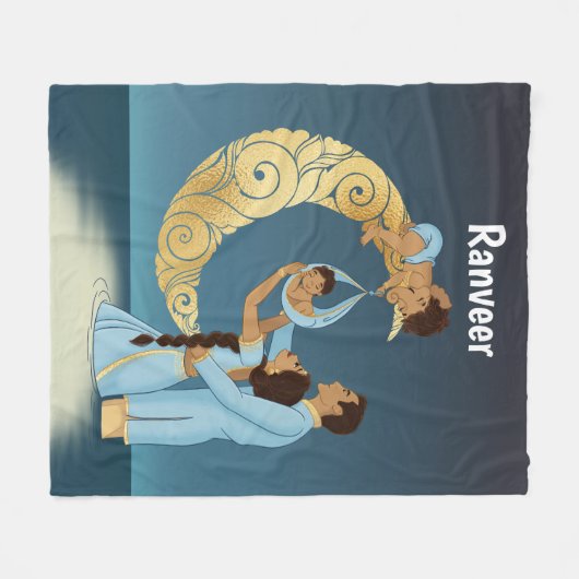 Indische Eltern, die mit einem Kind gesegnet werde Fleecedecke (Vorderseite (Horizontal))