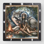 Indische Erdzunge: Die Stille Anleihe Quadratische Wanduhr (Vorderseite)