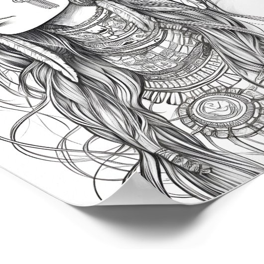 Indische Erwachsenenbildnerin Poster (Ecke)