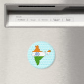 Indische Flag-Karte Magnet (In Situ (Geschirrspüler))