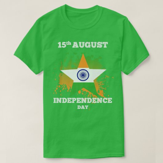 Indische Flagge 15 August Pride tee Happy Indepe (Design vorne)