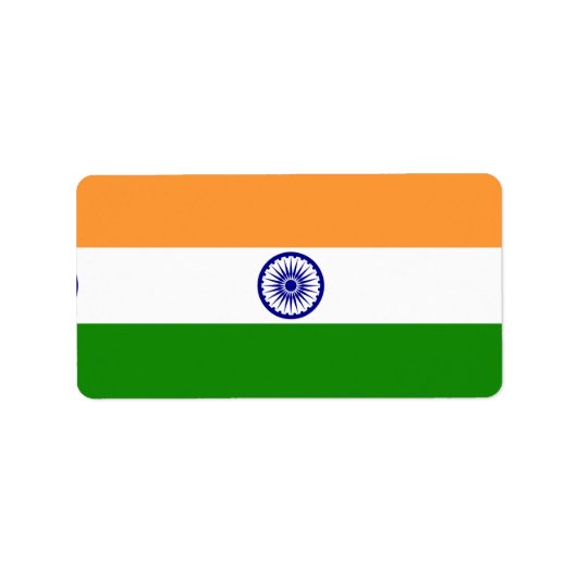 Indische Flagge Adressaufkleber (Vorne)