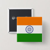 Indische Flagge Ashoka Chakra Button (Vorne & Hinten)