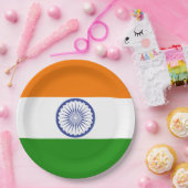 Indische Flagge Ashoka Chakra Pappteller (Party)