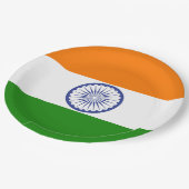 Indische Flagge Ashoka Chakra Pappteller (Schrägansicht)