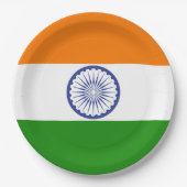 Indische Flagge Ashoka Chakra Pappteller (Vorderseite)