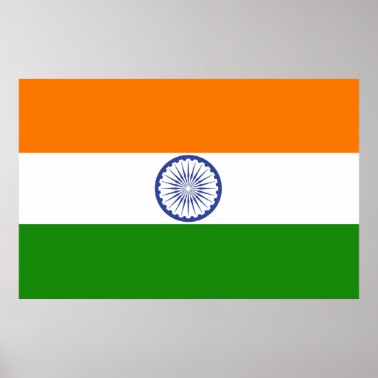 Indische Flagge Ashoka Chakra Poster (Vorne)