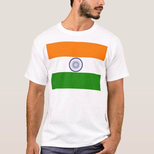 Indische Flagge Ashoka Chakra T-Shirt (Vorderseite)