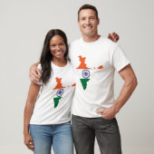 Indische Flagge auf der Karte T-Shirt (Unisex)