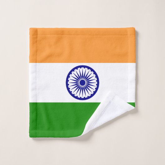 Indische Flagge Badhandtuch Set (Waschlappen)