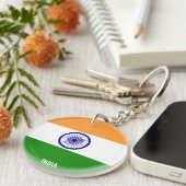 Indische Flagge Charming Patriotic Schlüsselanhänger (Vorderseite rechts)