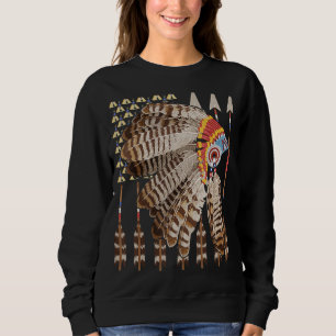 Indische Flagge Cherokee Patriotic Indianerin Sweatshirt