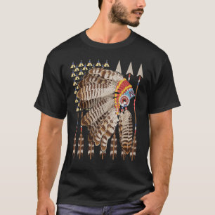 Indische Flagge Cherokee Patriotic Indianerin T-Shirt