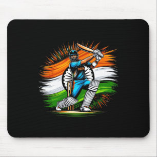 Indische Flagge Cricket Liebhaber Fan Indien Stolz Mousepad