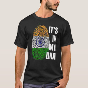 Indische Flagge Dna Fingerprint Indien T-Shirt