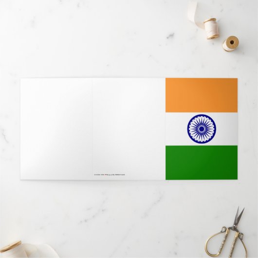 Indische Flagge Dreifach Gefaltete Karte (Außenbereich)