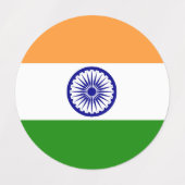 Indische Flagge Etiketten (Design 2)