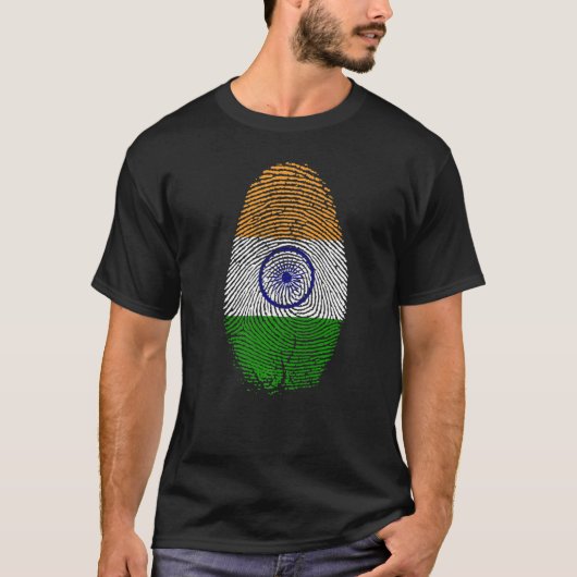 Indische Flagge Fingerabdruck in meiner DNA für In T-Shirt (Vorderseite)
