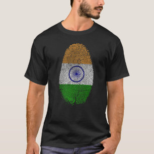 Indische Flagge Fingerabdruck in meiner DNA für In T-Shirt