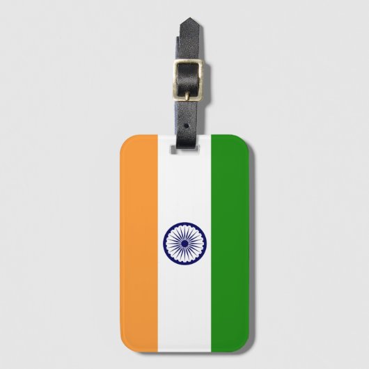 Indische Flagge Gepäckanhänger (Vorderseite Vertikal)