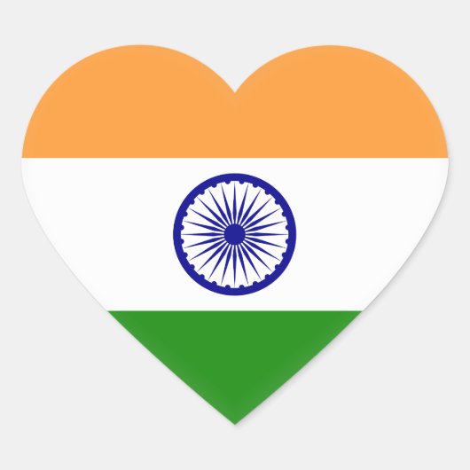 Indische Flagge Herz-Aufkleber (Vorderseite)