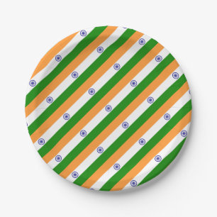 Indische Flagge - Hochwertiges Bild Pappteller