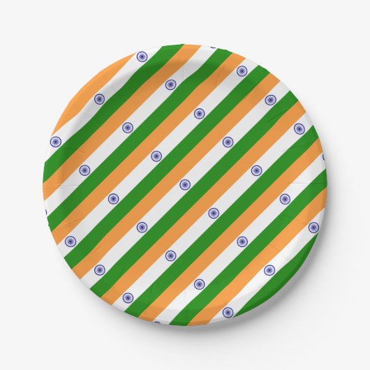 Indische Flagge - Hochwertiges Bild Pappteller (Vorderseite)