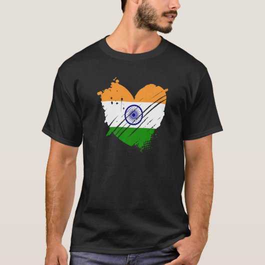 Indische Flagge I Liebe Indien Es ist in meiner DN T-Shirt (Vorderseite)