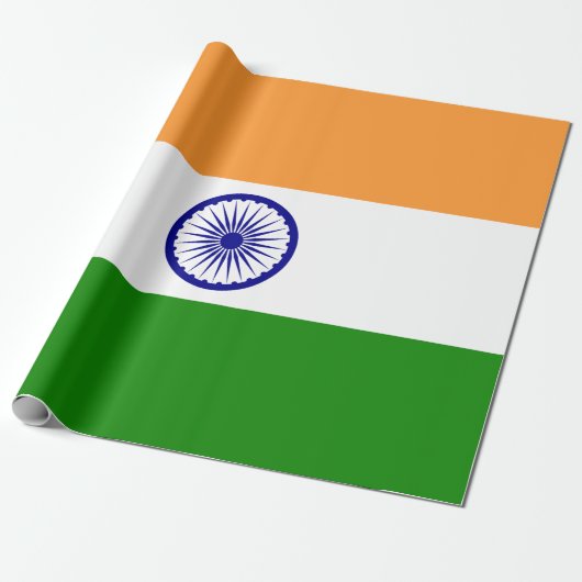 Indische Flagge (Indien) (Südasien) (Bharat) Geschenkpapier (Ungerollt)