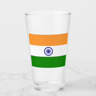 Indische Flagge (Indien) (Südasien) (Bharat) Glas