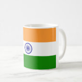 Indische Flagge (Indien) (Südasien) (Bharat) Kaffeetasse (VorderseiteRechts)