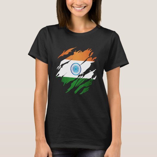 Indische Flagge Indien T-Shirt (Vorderseite)