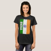Indische Flagge Indien T-Shirt (Vorne ganz)