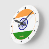 Indische Flagge, Indien trendige Zuhause-/Design-U Runde Wanduhr (Winkel)