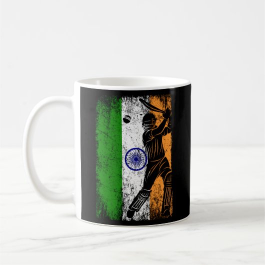 Indische Flagge Indischer Cricket Jersey Fan Playe Kaffeetasse (Links)