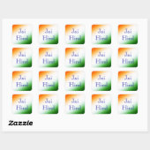 Indische Flagge Jai Hind Quadratischer Aufkleber (Blatt)