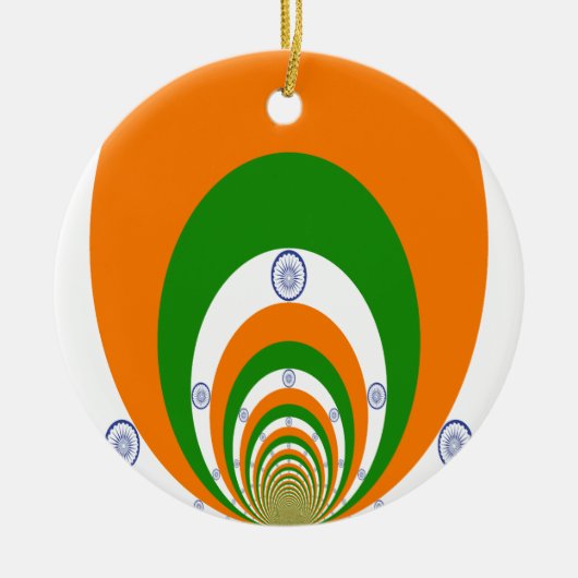 Indische Flagge Kaleidoskop: Endlose Einheit & Pat Keramikornament (Vorne)