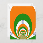 Indische Flagge Kaleidoskop: Endlose Einheit & Pat Postkarte (Vorne/Hinten)