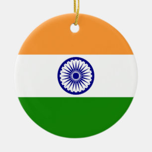 Indische Flagge Keramik Ornament