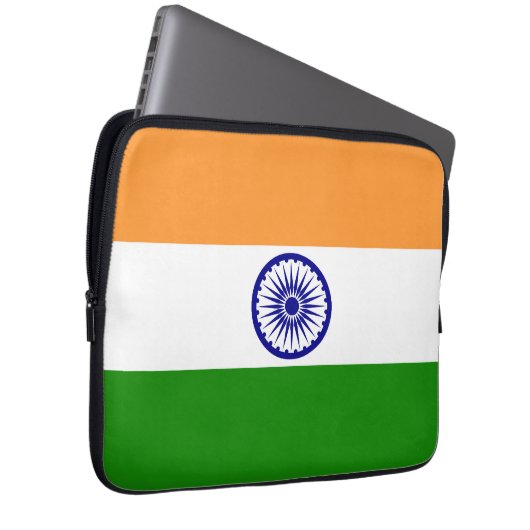 Indische Flagge Laptopschutzhülle (Vorne Rechts)