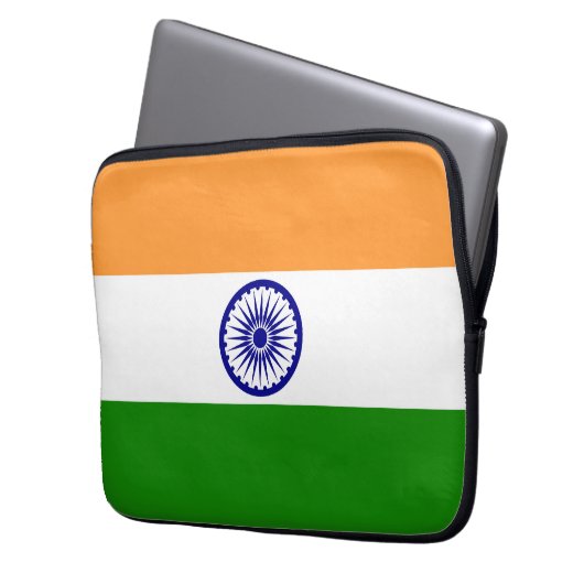 Indische Flagge Laptopschutzhülle (Vorderseite Links)